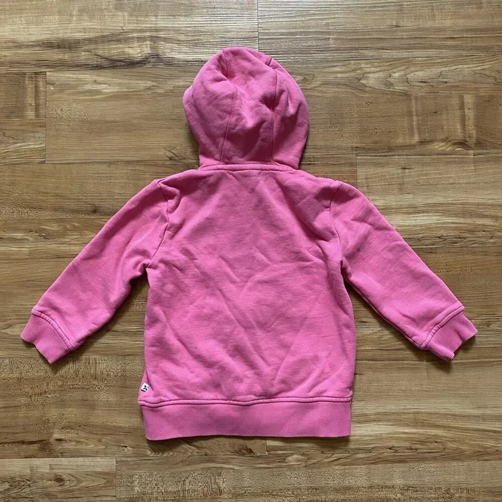 Frugi Toddler Girl 2-3 Switch Carbis Pink Organic Cotton Hoodie Jacket Seashell